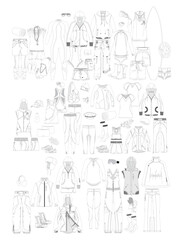 vector clothing drawn illustrations