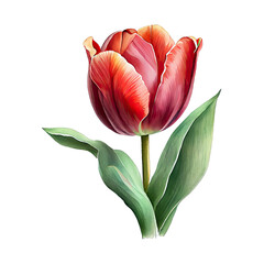 Graceful Watercolor Tulips - Delicate Botanical Elegance