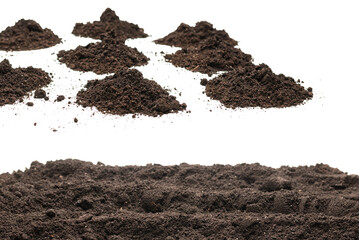 Black land for plant isolated on white background.