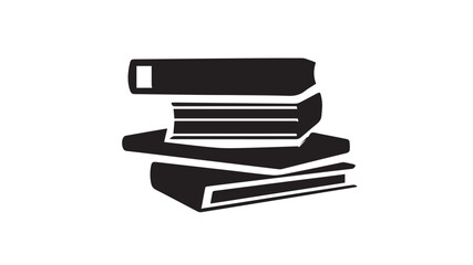 Books stack vector, black and white icon
