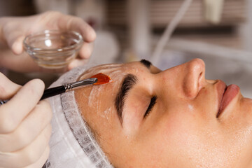 Reception, examination and procedures at the doctor of the skin care clinic