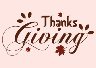happy thanks giving typography vector art design