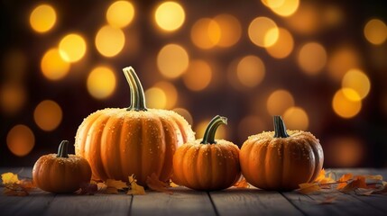 Autumn thanksgiving day pumpkins harvest background - obrazy, fototapety, plakaty