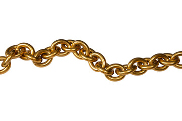 Obraz premium Golden chain isolated on white background.