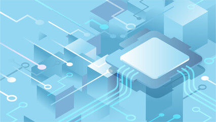 isometric abstract Hi technology background