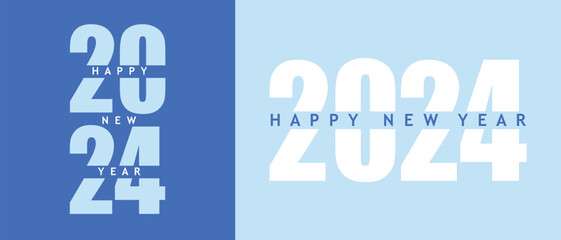 Typography 2024 logo design concept. New creative cover design with happy new year 2024.
