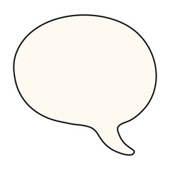Speech bubble, balloon with copy space, empty, blank, hand drawn illustration. Line art style design, isolated vector. Kids print, comic book element, communication, message, conversation dialogue