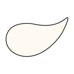 Speech bubble, balloon with copy space, empty, blank, hand drawn illustration. Line art style design, isolated vector. Kids print, comic book element, communication, message, conversation dialogue