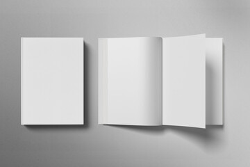 Blank Hardcover Book Illustration Isolated On White Background, Mock Up Template.