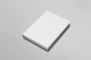 Blank Hardcover Book Illustration Isolated On White Background, Mock Up Template.