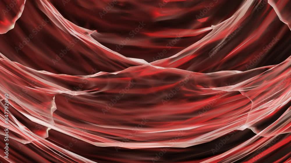 Poster animation of abstract red background with curvy and wavy lines