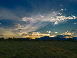 sunset in the mountains