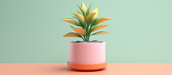 Isometric low popy an adorable plant pot