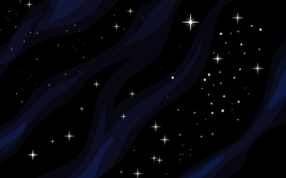 Vector space background . Cute flat style template with Stars in Outer space
