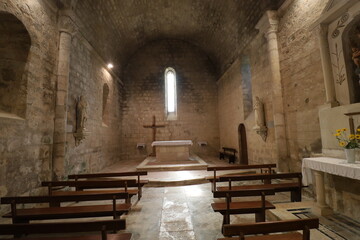 L'église Saint Sigismond, village de Larressingle, département du Gers, France