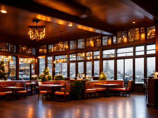 Cozy coffee shop with beautiful interior design. - 647795402
