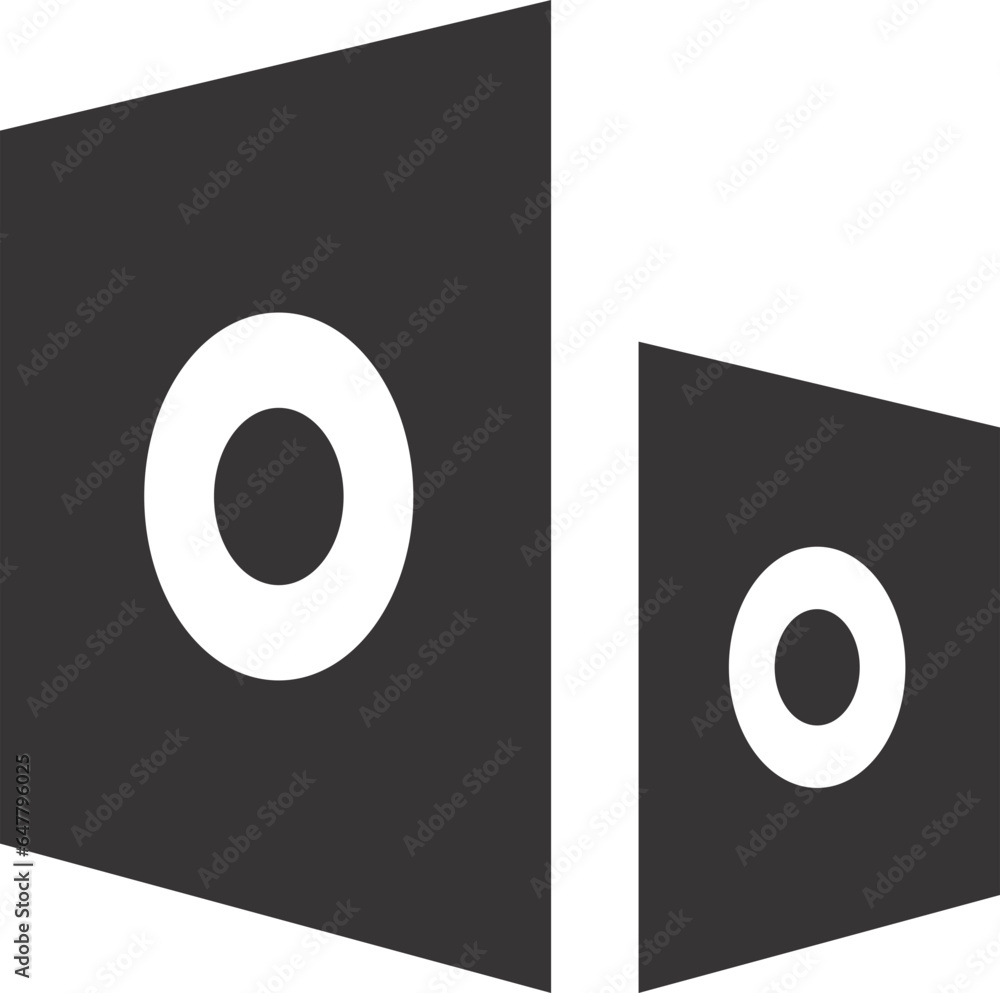 Wall mural speaker and booster icon black and white