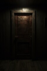Fototapeta na wymiar DARK ROOM AND DOOR WITH LIGHT BACKGROUND, Generative AI 
