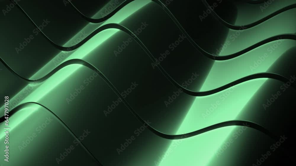 Poster bands with metallic texture move in waves. design. wavy 3d stripes with metallic texture. 3d lines m
