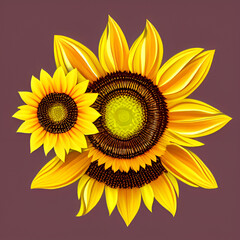 close up sunflower illustration