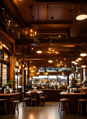 Fototapeta premium Cozy coffee shop with beautiful interior design.