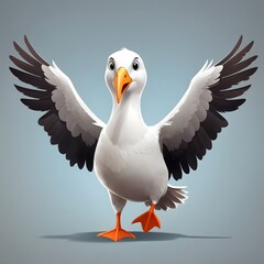 Albatross Wingspan Illustration Bird Photography Oceanic Albatross Isolated Plain Background AI Generative