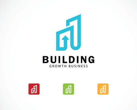 building logo creative financial logo creative line growth business