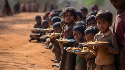 malnutrition children asking food