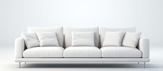 Isolated white suede couch sofa