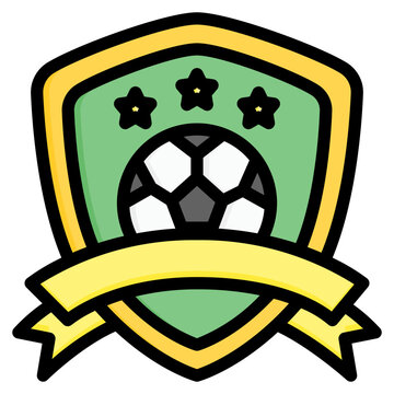 soccer ball badge green yellow stars clip art preview