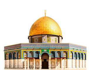 Fototapeta premium The Dome of the Rock in Jerusalem, isolated object, transparent background