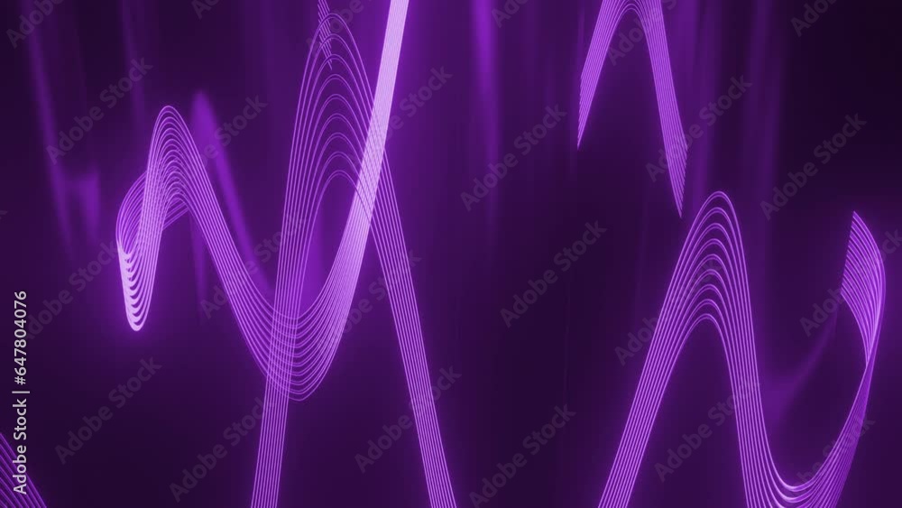 Poster 3d to with moving waves of lines. design. wavy lines move in abstract space with 3d pillars. illusor