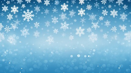blue christmas card with white snowflakes, 16:9, copy space, concept: white christmas