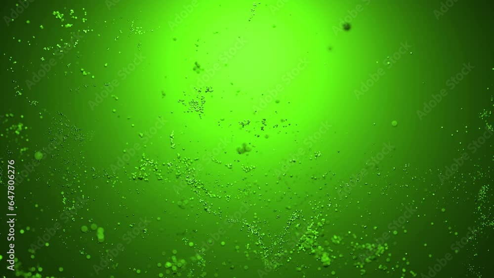 Poster 3d bubbles move in streams in color space. design. various streams of moving particles in 3d space. 