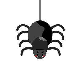 Cute spider with net cartoon illustration. animal nature concept isolated . flat cartoon style