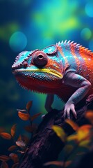chameleon background and copy space, generative ai