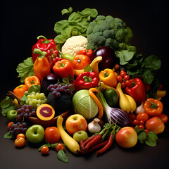 Vegan food:fruits and vegetables