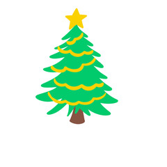 Green christmas tree, illustration 