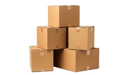 Cardboard boxes, cut out