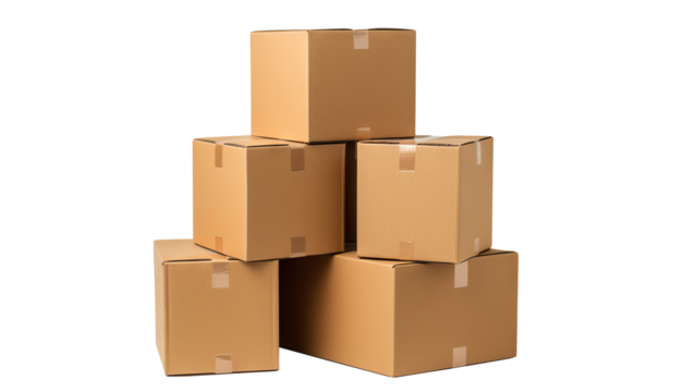 Cardboard boxes, cut out