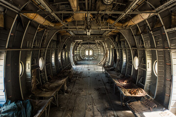 Abandoned military parachute airplane / transporter