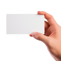 Obraz premium mans hand is keeping a card on white background