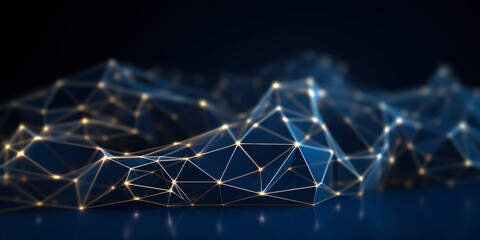 Obraz premium Abstract polygonal space low poly dark background with connecting dots and lines 