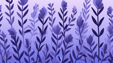 nature textured lavender flowers seamless patter, vivid color background, flat minimalist vector illustrations 