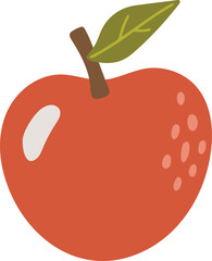 Apple vector illustration, Apple fruit vector, kids illustration, fruit isolated, baby element