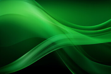 Green background with smooth lines, abstract artwork