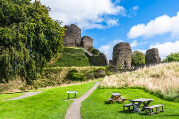 Launceston castle in Launceston, Cornwall, England.