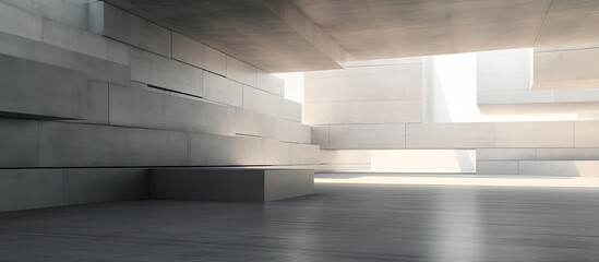 illustration of abstract geometric architecture in concrete