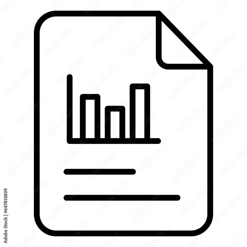 Poster outline analytics report icon