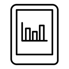 Outline Tablet Analytics icon